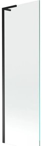 Mexen Next L, 1-krídlová vaňová zástena 60 x 150 cm, 6mm číre sklo, čierny profil, 895-060-000-03-00-70