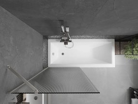 Mexen Next, 1-krídlová vaňová zástena 80 x 150 cm, 6mm sklo Ribs, oceľová, 895-080-000-00-09-97