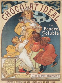 Umelecká tlač Chocolat Ideal Chocolate Advert (Vintage Art Nouveau) - Alfons Mucha, (30 x 40 cm)