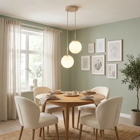 Brilagi - Závesný luster na lanku MILO ECRU 2xE27/60W/230V béžová/zlatá