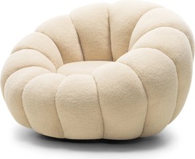 Dizajnové relaxačné kreslo VENEZIA 100 cm bouclé béžové