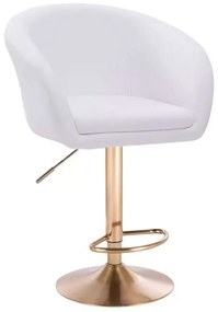 LuxuryForm DESIGN Barová stolička VENICE na zlatom tanieri - biela