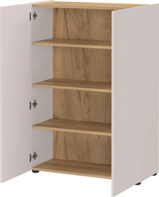 Krémová skrinka v dekore duba 74x105x33 cm Alviano – Germania