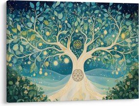 Obraz – Magický strom so špirálami (70x50 cm)