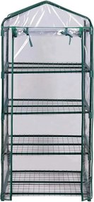 Mini fóliový skleník s policami BestBerg BBGH-158 / 68 × 49 × 158 cm / čierna/transparentná