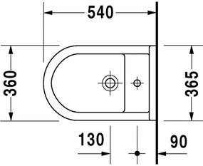 Duravit Starck 3 - závesný bidet 36x54 cm, D 2280150000