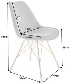 Stolička Scandinavia tmavošedá zamatovo