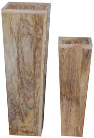 furniture-nabytek.cz - Kvetináč Hina 2 ks z mangového dreva