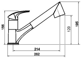 Novaservis - Drezová batéria s vysúvacou sprchou METALIA lesklý chróm