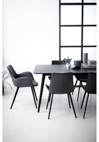 Tmavosivé čalúnené jedálenské kreslo s podrúčkami Hype – DAN-FORM Denmark