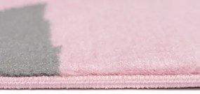 Detský koberec PINKY Z414C Puzzle sivý, ružový