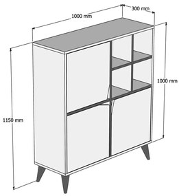 Komoda Pulse 100 cm biela