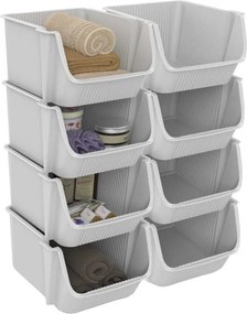 SUNDIS Sada 4 úložných boxů - FLY TOWER - bílá