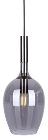 Závesné svietidlo Lugano, 1x grafitové sklenené tienidlo, b