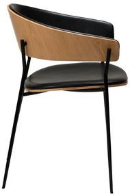 Čierne/svetlo prírodné jedálenské kreslo s podrúčkami Crib – DAN-FORM Denmark