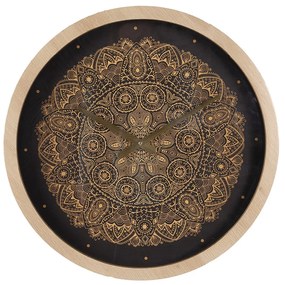 Čiernohnedé antik nástenné hodiny s ornamentmi - Ø 50*6 cm / 1*AA