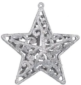 Bestent Ozdoby na vianočný stromček - hviezda 3ks 10,5cm SILVER