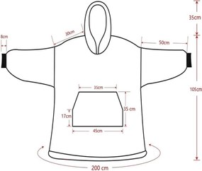 XPOSE® Barančeková mikinová deka - biela