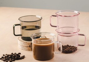 Hrnček Muurla sklenený 350 ml jantárový