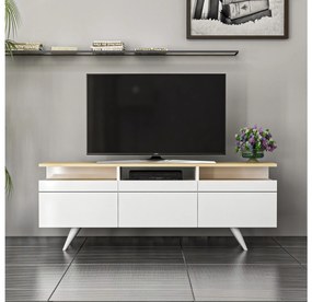 TV stolík/skrinka Vulema (dub + biela) . Vlastná spoľahlivá doprava až k Vám domov. 1095468