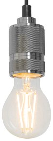 Toolight Toolight, stropná lampa závesná žiarovka 1xE27 APP350-1CP, chrómová-čierna, OSW-08416