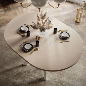 OKRÚHLY ROZKLADACÍ JEDÁLENSKÝ STÔL EWALD KAŠMÍR MATNÝ + BIELY 100/140 cm