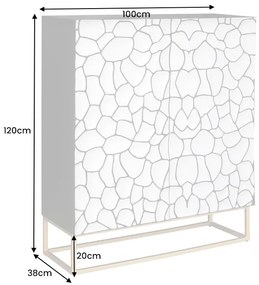 Komoda Erupcio 177 cm a komoda Erupcio 120 cm mozaika čierno-biela set