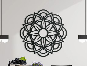 drevko 3D drevená mandala Kvet Rozmer obrazu: 44,5 x 44,5 cm, Farba dekorácie: Čierna
