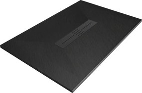 Mexen Toro, SMC obdĺžniková sprchová vanička 140 x 80 cm, čierna, čierna krytka, 43708014-B