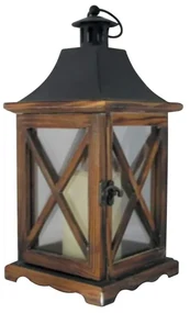 LED lampáš rustikálny drevený 35cm