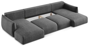 Tmavosivá rozkladacia rohová pohovka (do tvaru "U") Leila – Makamii