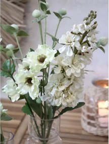 Dekorácia umelý krémový kvet Anemone cream - 72 cm