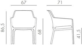 Záhradná stolička RIPLEY 67x87 cm z polypropylénu hnedo-sivá