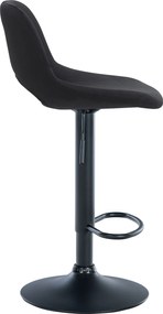 Barová stolička Camden - zamat, čierny rám - Čierna