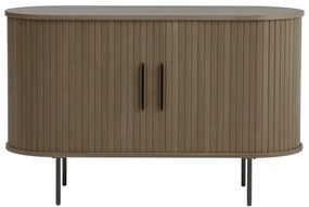 Hnedá komoda v dekore duba s posuvnými dverami 120x76x45 cm Nola – Unique Furniture