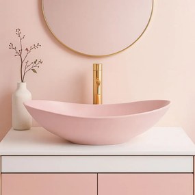 Keramické umývadlo na dosku REA ROYAL Powder Pink mat