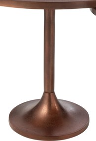 Set 2 medený antik kovový odkladací stolík Fone Alu Raw – Ø 56*49/ Ø 48*50 cm