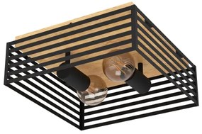 Eglo 390163 - Stropné svietidlo CIDRAZ 2xE27/40W/230V čierna/hnedá