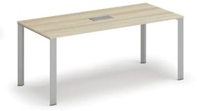 Stôl INFINITY 1800 x 900 x 750, dub prírodný + stolová zásuvka TYP IV, strieborná