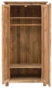 furniture-nabytek.cz - Masívna šatní skriňa Kavali z recyklovaného dreva, neupravená, hnedá – 90×45×185 cm