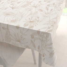 Biante Bavlnený obdĺžnikový obrus Sandra SA-425 Hnedé listy na smotanovom 140x220 cm