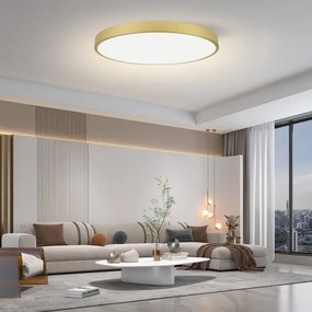 Immax NEO 07312L-LED stmievateľné stropné svietidlo SEMPLICI 128 W / 230 V, priemer 100 cm, Wi‑Fi Tuya, zlaté + diaľkové ovládanie