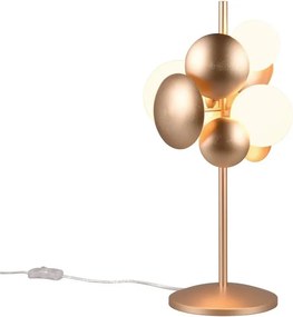 Stolová lampa so skleneným tienidlom v zlato-bielej farbe (výška 50 cm) Bubble – Trio Select