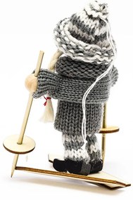 DECOLED Závesná dekorácia lyžiar a lyžiarka, 13,5x7,5 cm