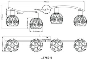 Globo 15759-4 - Bodové svietidlo MIKA 4xE14/25W/230V