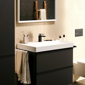 Hansgrohe Tecturis E, páková umývadlová batéria 80 CoolStart EcoSmart+ s odtokovou garnitúrou, čierna matná, HAN-73002670