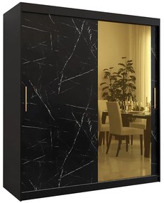Skriňa Platinum T2 180 čierna marmur/čierna