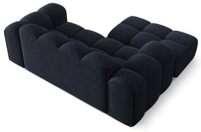 Tmavomodrá ženilková rohová pohovka (ľavý roh/s leňoškou) Treno – Cosmopolitan Design