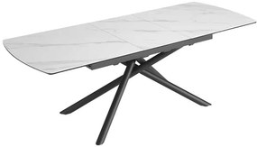 Rozkladací keramický jedálenský stôl Mairead 180-230 cm biely