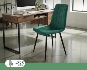 Čalouněná jídelní židle Livo lahvově zelená